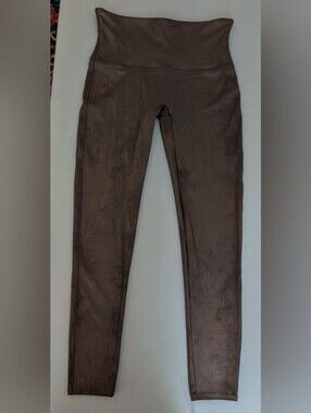 Spanx brown faux leather leggings, XL